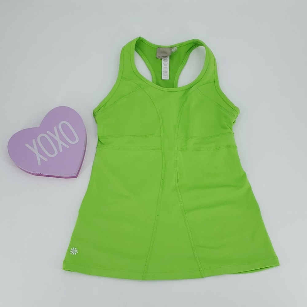 ATHLETA green tank with built in bra